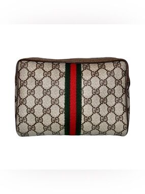 GUCCI GG Canvas Web Stripe Pouch 
Authentic Vintage